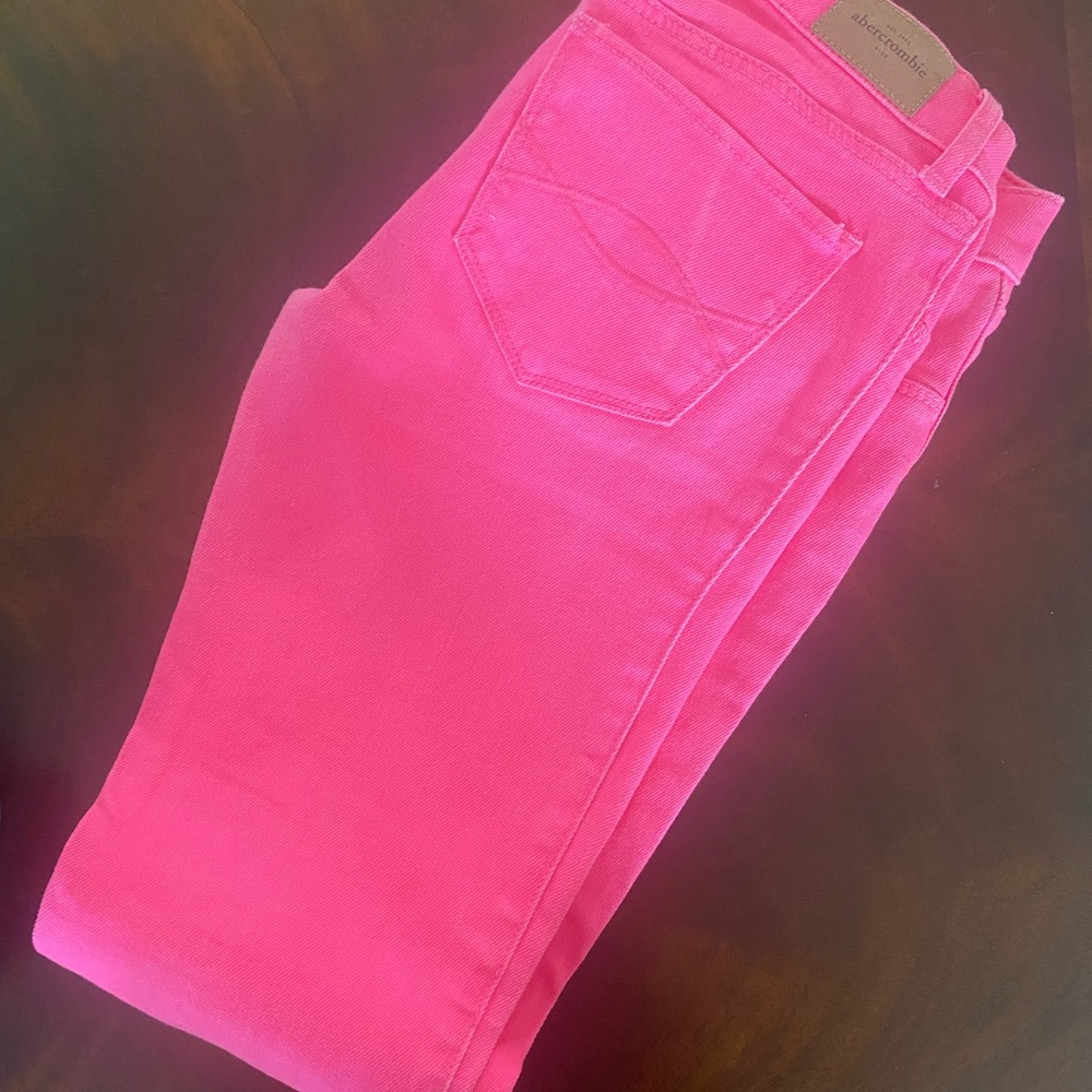 Abercrombie Highlighter Pink Jeans (NWOT)